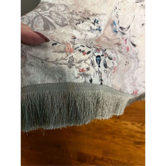 T Tagari Floral & Lace Fringe Trimmed Boho Festival Slip Dress sz M EUC - Picture 7 of 10